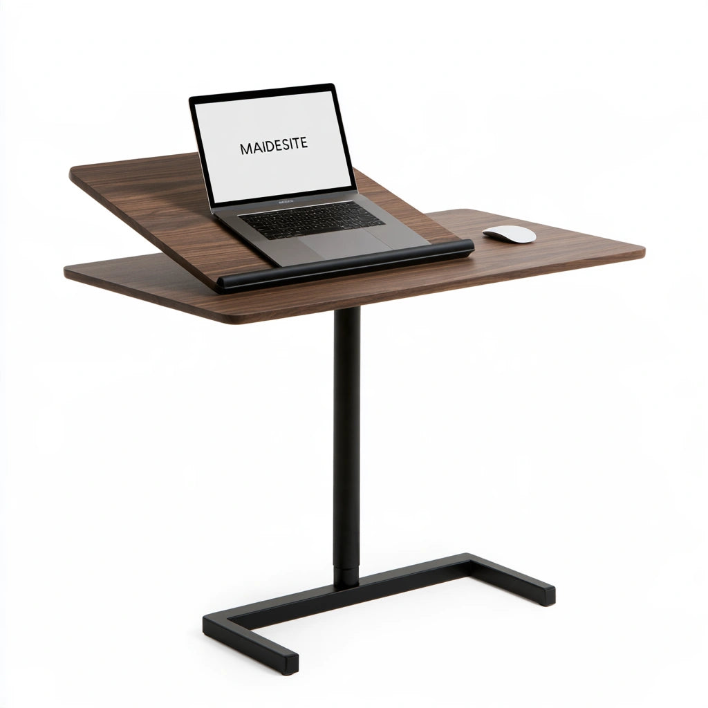 Verstellbarer Laptoptisch, in Walnussoptik, Farbe: dunkelbraun
