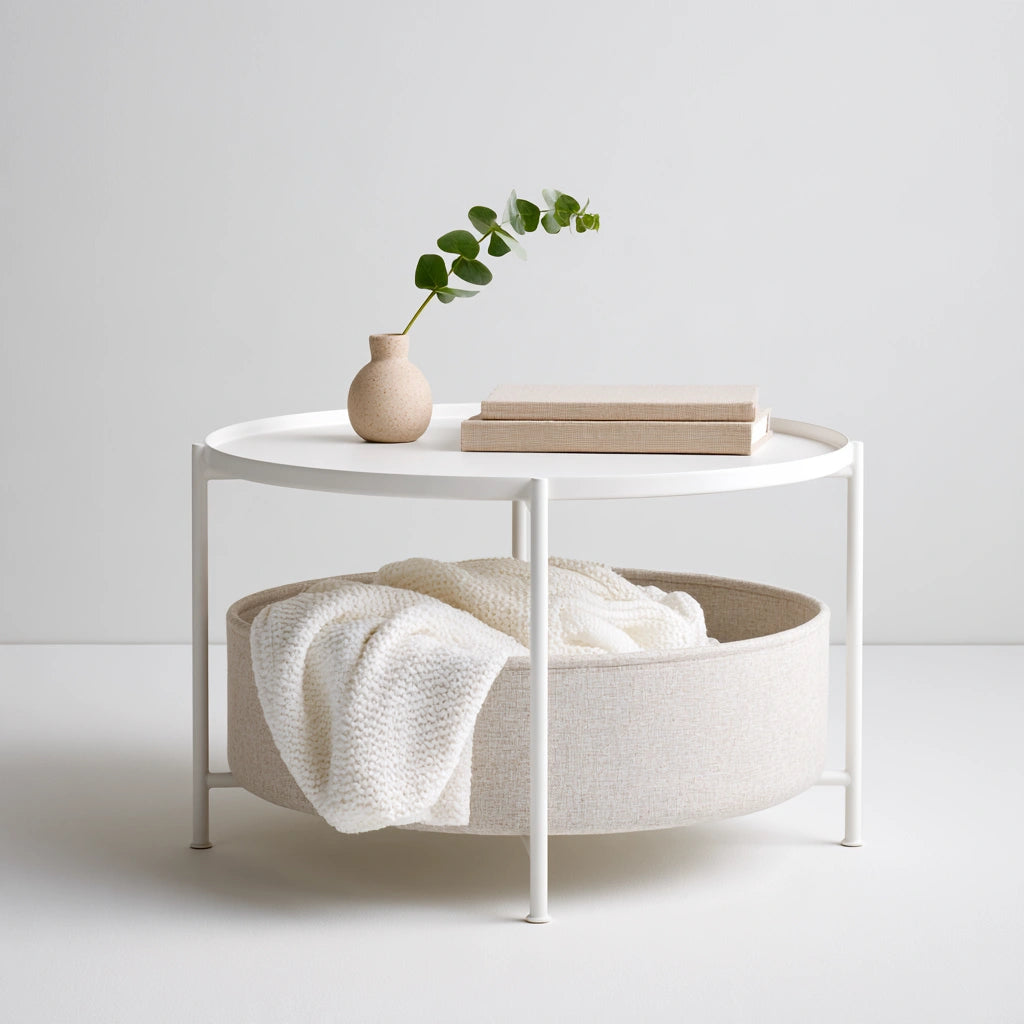 Moderner Couchtisch, mit klarer Formgebung, Farbe: weiß