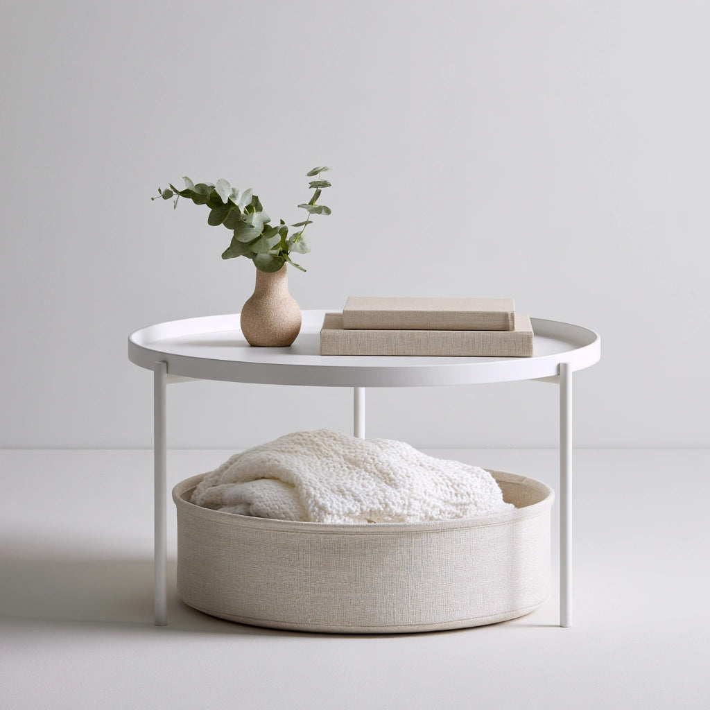 Moderner Couchtisch, mit klarer Formgebung, Farbe: weiß