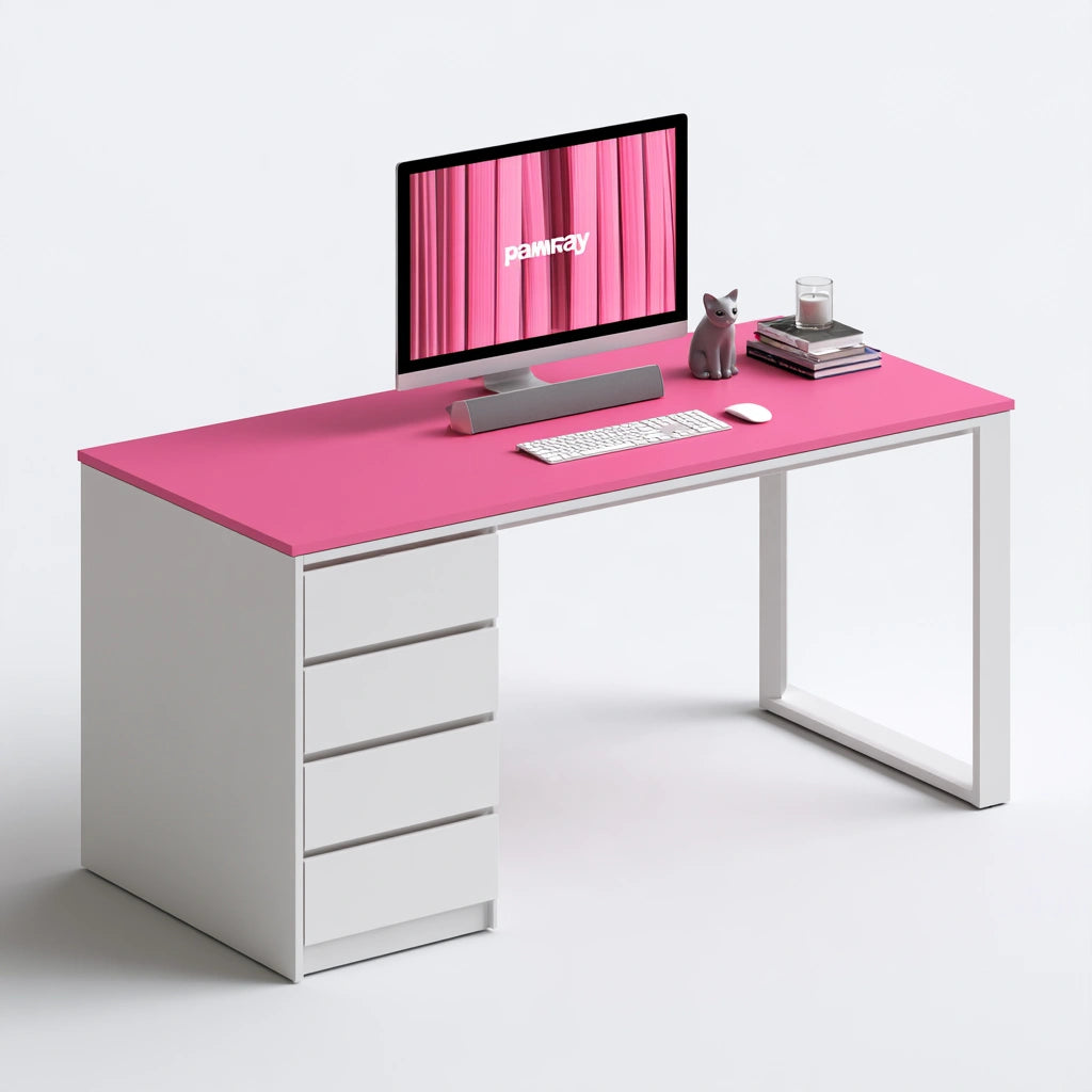 Moderner Schreibtisch, mit klarer Formgebung, Farbe: grau