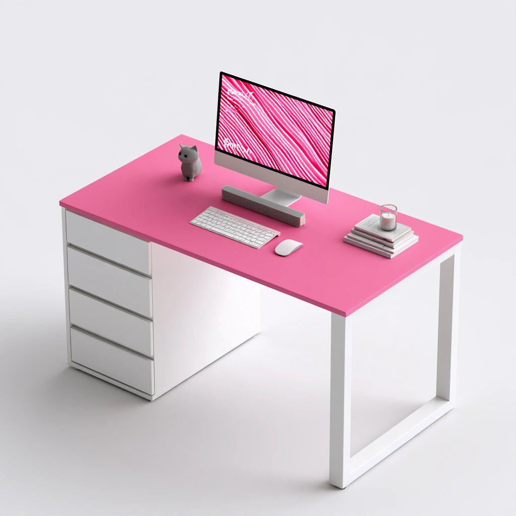 Moderner Schreibtisch, mit klarer Formgebung, Farbe: grau