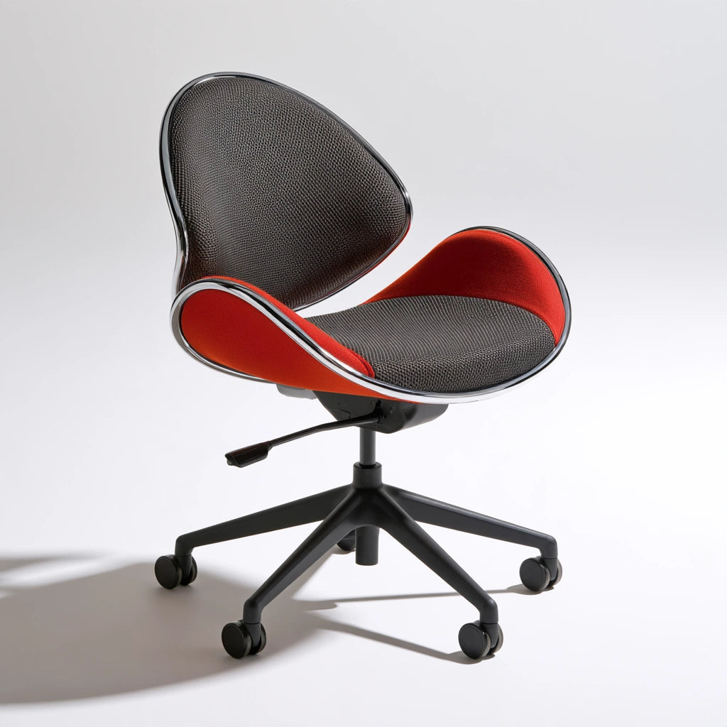 Ergonomischer Bürostuhl, mit klarer Formgebung, drehbar, Farbe: weiß