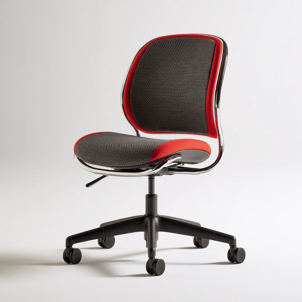 Ergonomischer Bürostuhl, mit klarer Formgebung, drehbar, Farbe: weiß