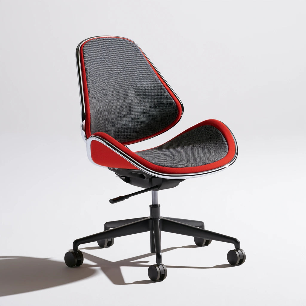 Ergonomischer Bürostuhl, mit klarer Formgebung, drehbar, Farbe: weiß